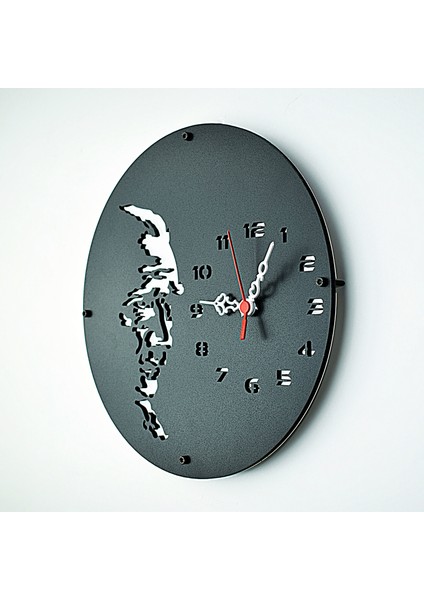 Kayra Duvar Saati Atatürk Silüeti 30CM