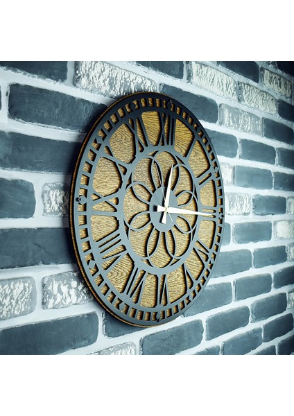Kayra Duvar Saati Masif Papatya Black 70CM