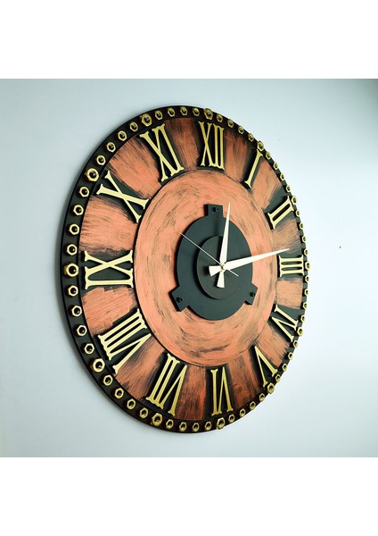 Kayra Duvar Saati Somun Copper Roma BAKIR(70CM)