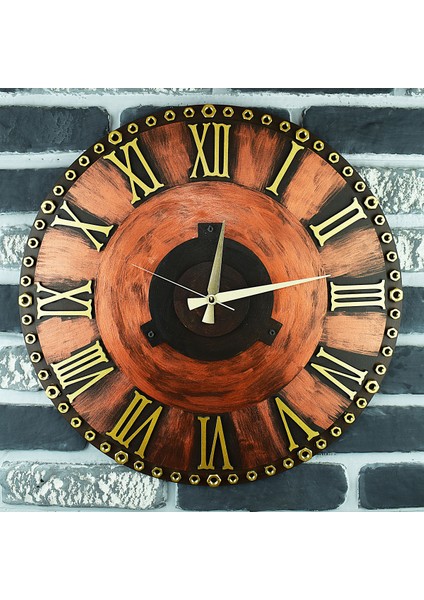 Kayra Duvar Saati Somun Copper Roma BAKIR(70CM)
