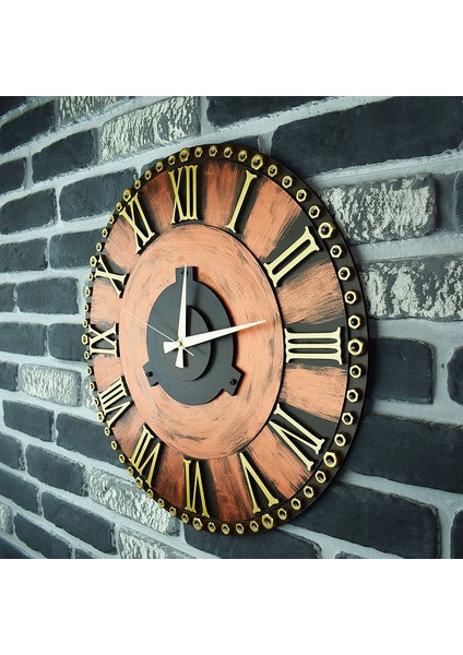 Kayra Duvar Saati Somun Copper Roma BAKIR(70CM)
