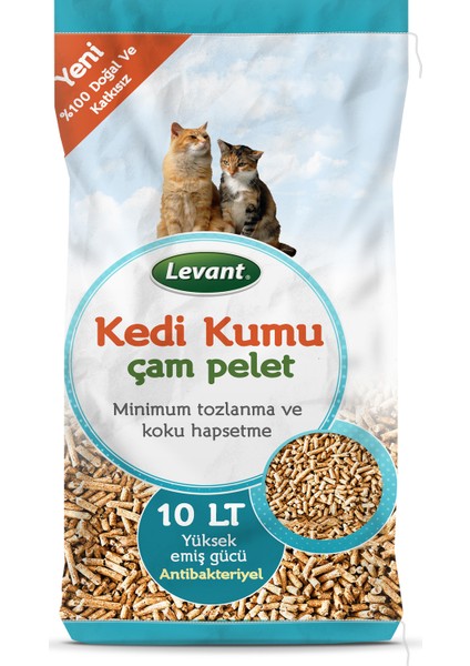 Kedi Kumu Çam Pelet %100 Organik Ağaç Kokulu 10 Lt