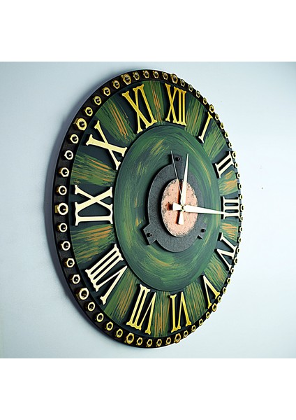 Kayra Duvar Saati Somun Green Roma 70CM