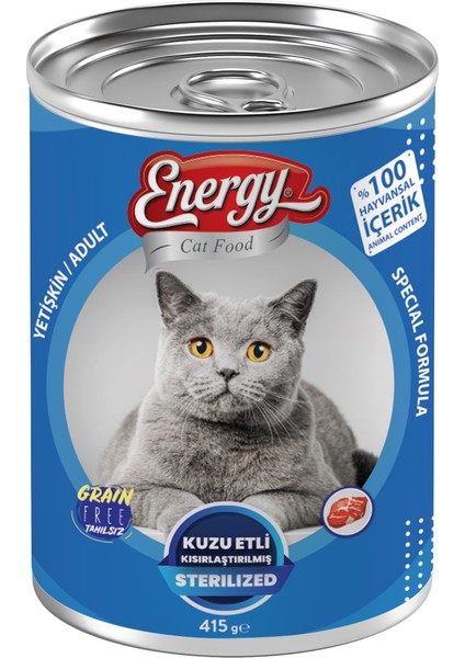 Konserve Kısırlaştırılmış Kuzu Etli Kedi Maması- 415GR