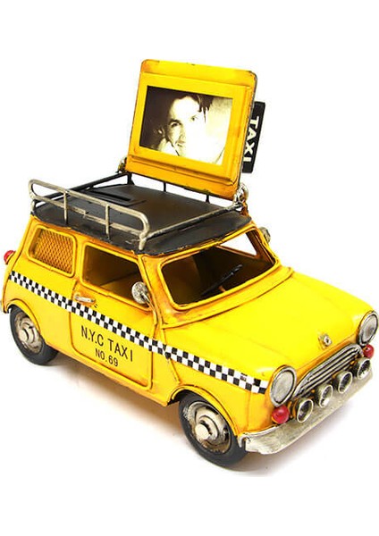 Dekoratif Metal Mini Cooper Çerçeve ve Kumbaralı