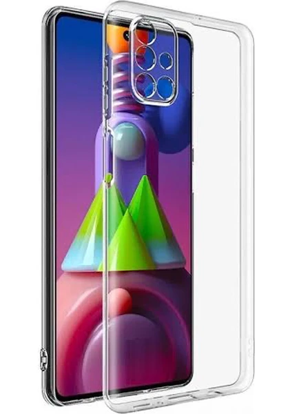 Samsung Galaxy M51 Kılıf Şeffaf Silikon 3D Kamera Lens Korumalı