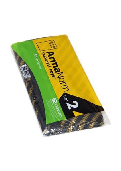 Mezpack Naksan Diyagonal ( Çizgili) Takviyeli Poşet No:2 (1 Paket)