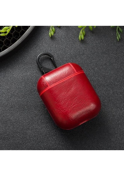 Apple AirPods 360 Koruyucu Kırmızı Lüx Deri Kılıf 1 2 Nesil Uyumlu fiyatları