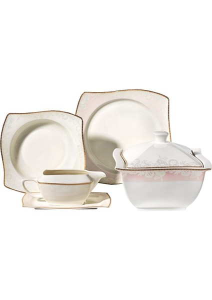 S Finebone Porcelain 86 Parça 12 Kişilik Yemek Takımı A8807