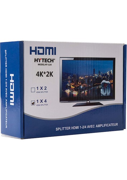 Hy-Lu4 4 Port 4KX2K HDMI Splitter