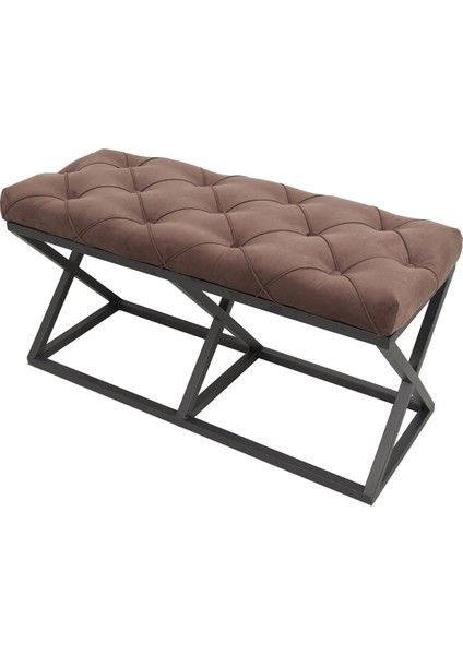 Chester Siyah - Kahve Bench Puf