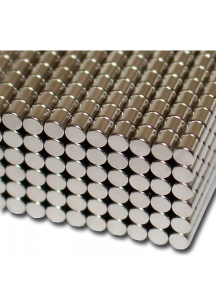 Neodyum Mıknatıs Çap 3 mm x Kalınlık 3 mm (3x3 mm) Yuvarlak Güçlü Magnet 100'lü