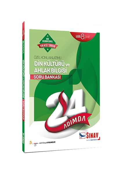 Sınav Yayınları 8. Sınıf LGS Din Kültürü ve Ahlak Bilgisi 24 Adımda Özel Konu Anlatımlı Soru Bankası