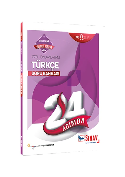 Sınav Yayınları 8. Sınıf LGS Türkçe 24 Adımda Özel Konu Anlatımlı Soru Bankası