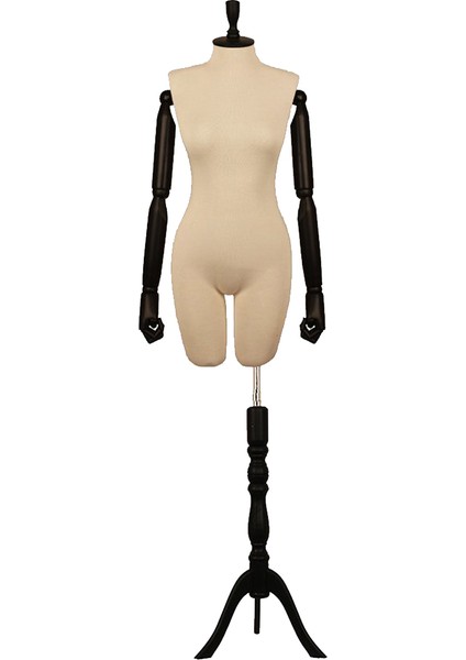 Pantalon Giyebilen Iğne Batabilen Ahşap Kollu Terzi Mankeni Vitrin Mankeni