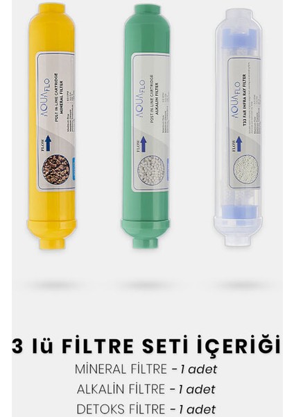 Milsuart Mineral Alkalin Detoks 3lü Su Arıtma Filtresi