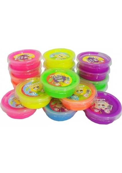 Erbek Plastik Slime Pofuduk Kutu Polymer Slime Eğitici Oyun Seti 18 Adet 50 gr