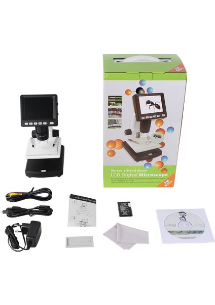 5mp 500X LCD Ekranlı Dijital Stereo Mikroskop 4 GB Sd Kart + Şarj Pili