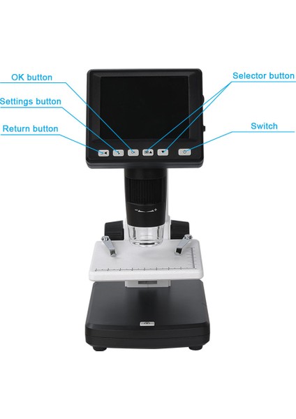 5mp 500X LCD Ekranlı Dijital Stereo Mikroskop 4 GB Sd Kart + Şarj Pili