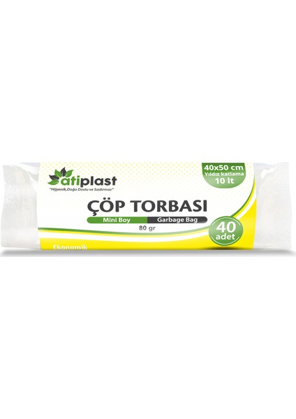 Çöp Torbası Mini Şeffaf 80gr 45X50 40li