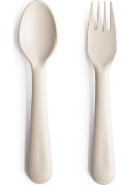 Fork And Spoon Ivory - Mushi Çatal ve Kaşık Seti Fildişi Rengi