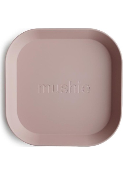 Dinner Plate Round Square Blush- Mushie Kare Tabak Uçuk Pembe Rengi