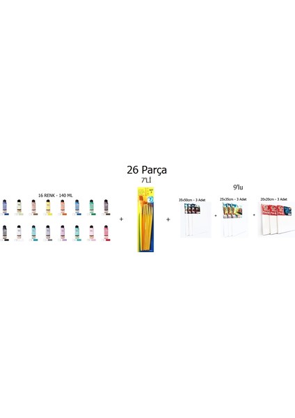 Akrilik Boya Başlangıç Seti - 26 Parça