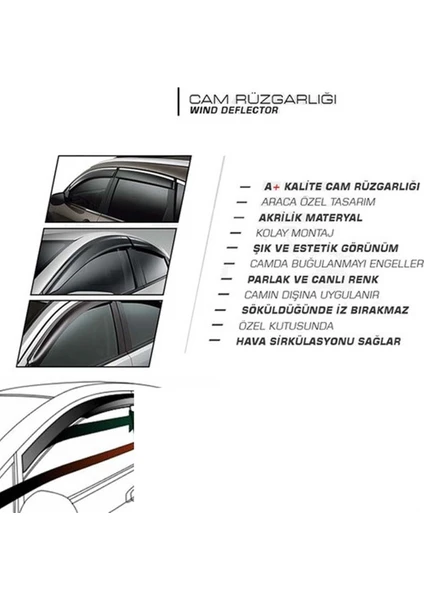 Vw Jetta Mk6 Cam Rüzgarlığı Sunplex Marka Mugen 4'lü