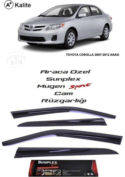 Toyota Corolla 07-12 Cam Rüzgarlığı Sunplex Marka Mugen 4'lü fiyatları