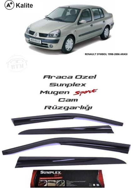 Renault Symbol 98-08 Cam Rüzgarlığı Sunplex Marka Mugen 4'lü fiyatları