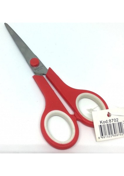 Inox Plastik Saplı Ofis Makası 6,5" 2'li