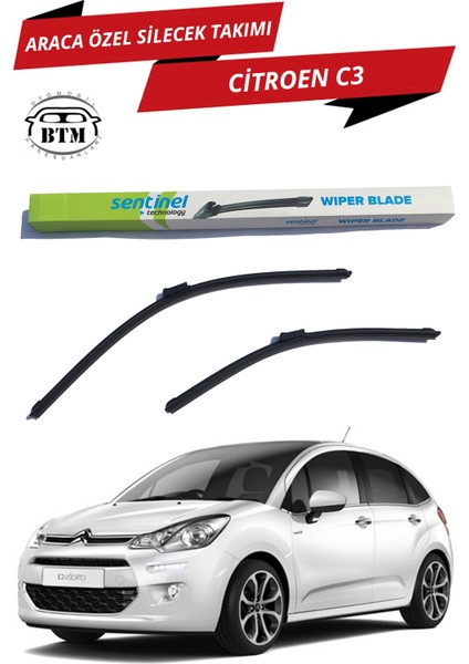 Citroen C3 Sentinel Araca Özel Silecek Takımı Sağ ve Sol