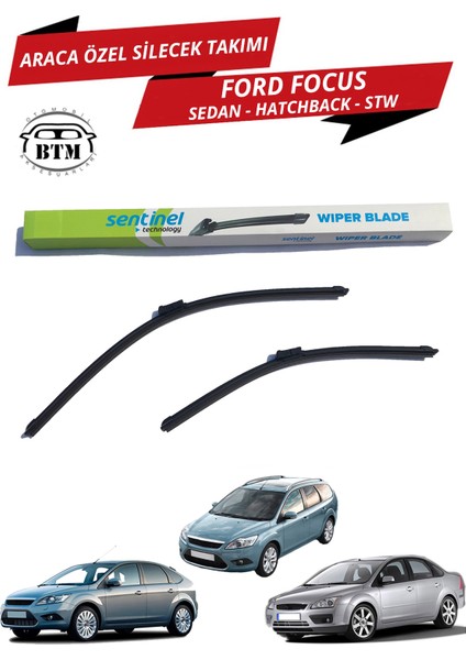 Ford Focus 2 Sentinel Araca Özel Ön Silecek Takımı Sağ ve Sol