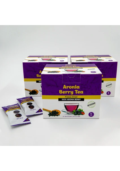 Aroniamax Aronya (Aronia) Meyve Çayı - 90 Günlük Kullanım / 3 Paket