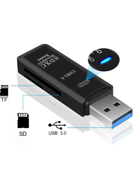 USB 3.0 Sd/micro Sd Kart Okuyucu Adaptör