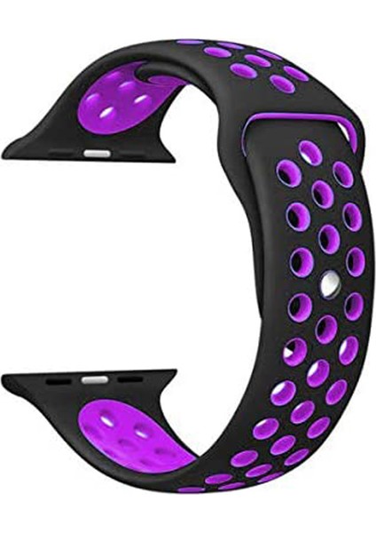 Xiaomi Mi Watch Color Delikli Spor Kayış Siyah-Mor