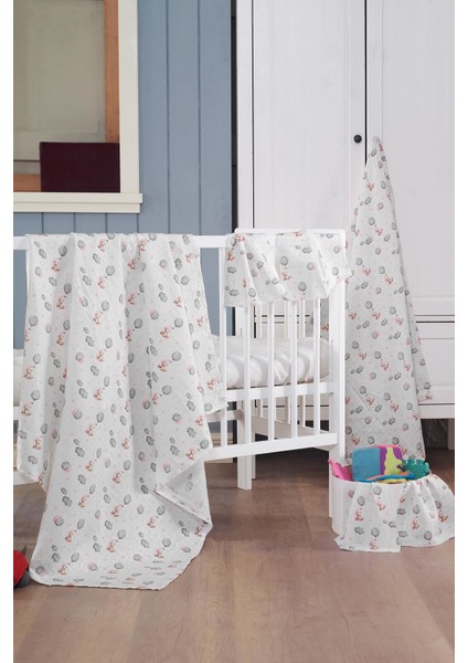 Müslin Bebek Battaniye + Ağız Bezi (4 Lü) 120*120, Pembe, Pamıra