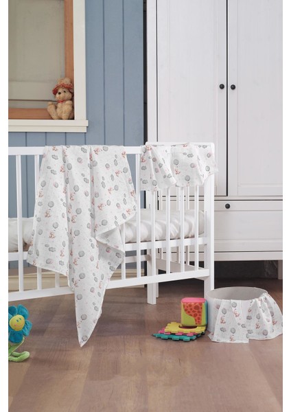 Müslin Bebek Battaniye + Ağız Bezi (4 Lü) 120*120, Pembe, Pamıra