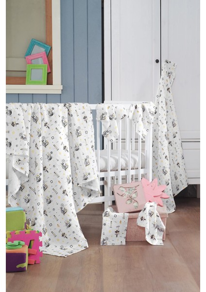Müslin Bebek Battaniye + Ağız Bezi (4 Lü) 90*80, Sarı, Ruyan