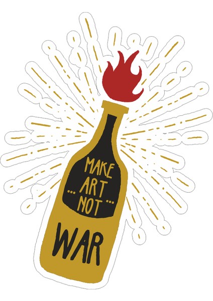 Make Art Not War Sticker-Etiket 6x8