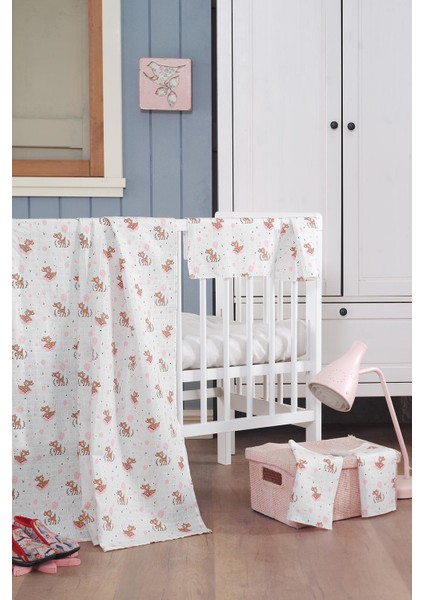 Müslin Bebek Battaniye + Ağız Bezi (4 Lü) 120*120, Pudra, Talıa fiyatları