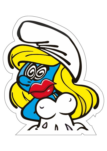 Smurfette Popart Sticker-Etiket 6x7
