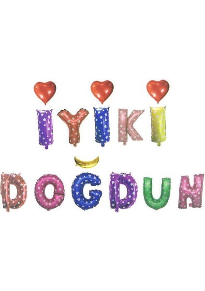 Folyo Balon 16 Inç İyiki Doğdun Rengarenk