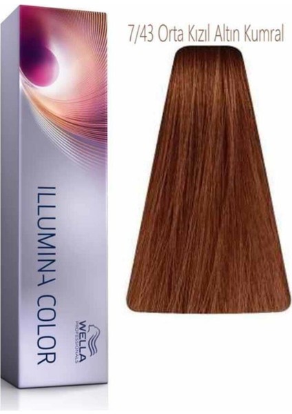 Illumina 7/43 Orta Kızıl Altın Kumral Saç Boyası 60 ml