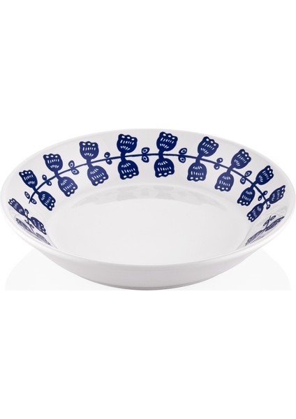 Bloom Çiçek Desen Mavi Beyaz 6 lı 20 cm Stoneware Yemek Tabağı BLM0010 fiyatları