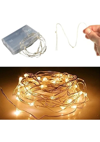 10 Metre Peri LED Ince Tel Pilli Dekoratif LED Işık Süs