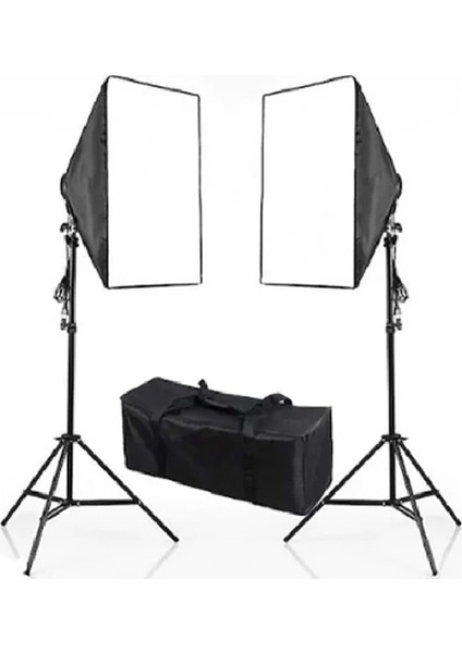 Dp 50 x 70 cm Softbox 2'li Sürekli Işık Seti Taşıma Çantalı