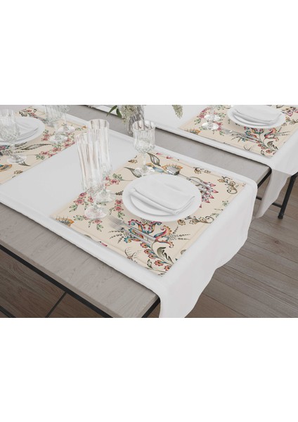 Flower- 2 Amerikan Servis 6'lı Set - 50 x 35 cm.