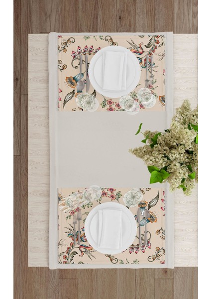 Flower- 2 Amerikan Servis 6'lı Set - 50 x 35 cm.