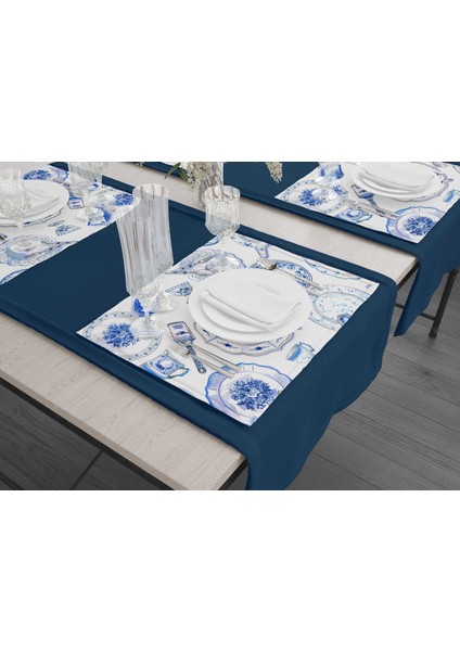 Mavi Tabaklar- Amerikan Servis 6'lı Set - 50 x 35 fiyatları